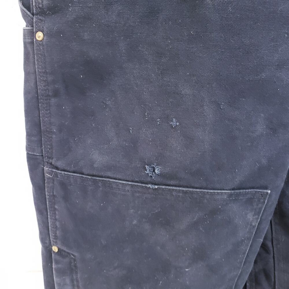 Carhartt Overalls Mens 36x30 Black Bib Double Knee Insulated R02 BLK - Picture 9 of 11